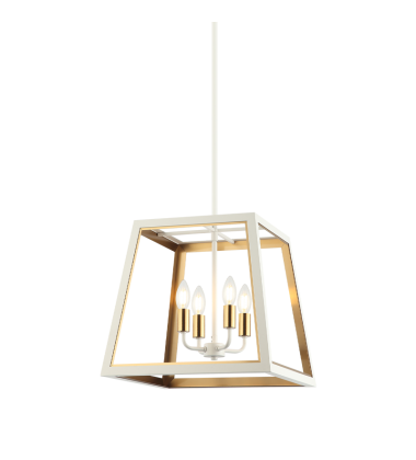 60W Candelabra Base White + Aged Gold Brass Metal Pendants (C72104WHAG) - Matteo 60W Candelabra Base White + Aged Gold Brass Metal Pendants (C72104WHAG) - Matteo