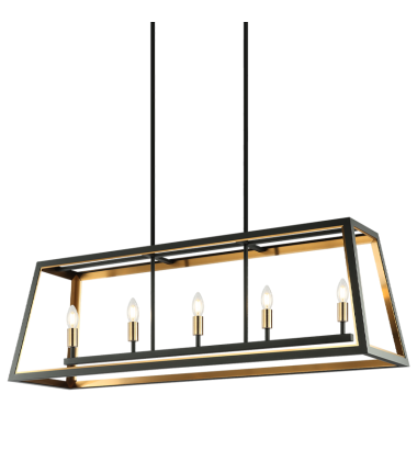 60W Candelabra Base Matte Black + Aged Gold Brass Metal Pendants (C72105MBAG) - Matteo 60W Candelabra Base Matte Black + Aged Gold Brass Metal Pendants (C72105MBAG) - Matteo