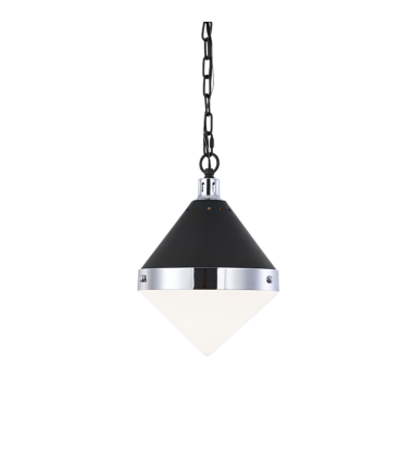 60 Watt Medium E26 Matte Black & Chrome Metal Pendant (C72201CHOP) - Matteo 60 Watt Medium E26 Matte Black & Chrome Metal Pendant (C72201CHOP) - Matteo