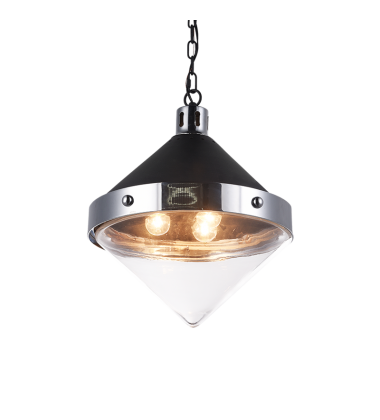 60 Watt Medium E26 Matte Black & Chrome Metal Pendant (C72203CHCL) - Matteo 60 Watt Medium E26 Matte Black & Chrome Metal Pendant (C72203CHCL) - Matteo