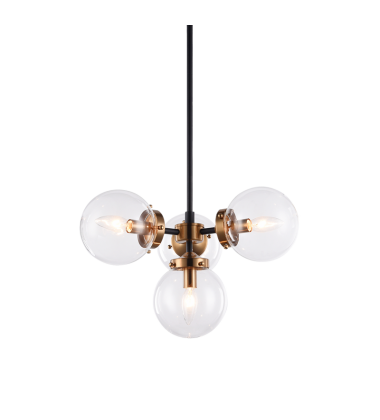  40 Watt Candelabra E12  Aged Gold Brass Metal Pendant (C72304AGCL) - Matteo