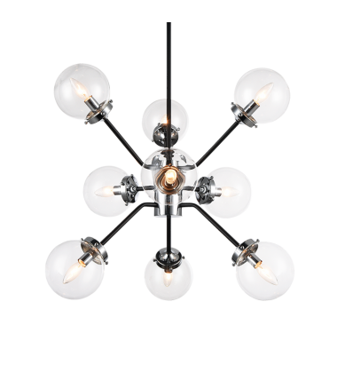  40 Watt Candelabra E12  Chrome Metal Chandelier (C72309CHCL) - Matteo