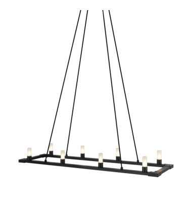  8 x 40W G9 120V Matte Black Metal Chandelier (C75208MB) - Matteo