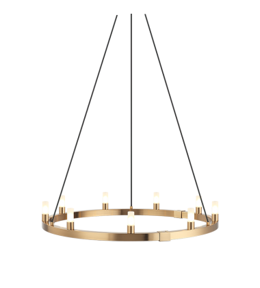  9 x 40W G9 120V Aged Gold Brass Metal Chandelier (C75209AG) - Matteo