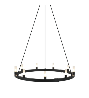  9 x 40W G9 120V Matte Black Metal Chandelier (C75209MB) - Matteo
