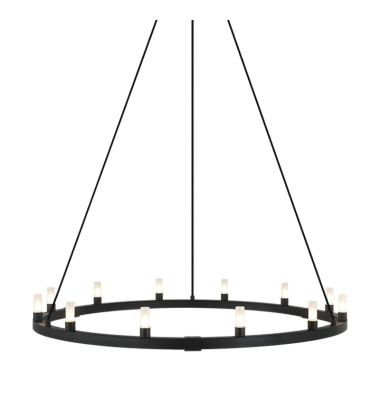  12 x 40W G9 120V Matte Black Metal Chandelier (C75212MB) - Matteo