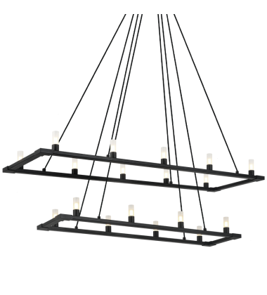 18 x 40W G9 120V Matte Black Metal Chandelier (C75218MB) - Matteo