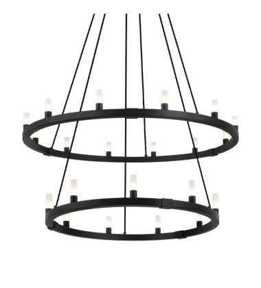  21 x 40W G9 120V Matte Black Metal Chandelier (C75221MB) - Matteo