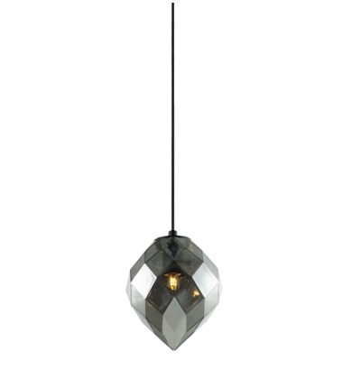  40 Watt Candelabra E12  Smoke Metal Pendant (C78001SM) - Matteo