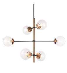  40 Watt Candelabra E12  Aged Gold Brass Metal Pendant (C78106AGCL) - Matteo