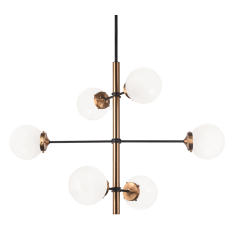  40 Watt Candelabra E12  Aged Gold Brass Metal Pendant (C78106AGOP) - Matteo