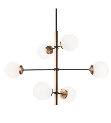  40 Watt Candelabra E12  Aged Gold Brass Metal Pendant (C78106AGOP) - Matteo