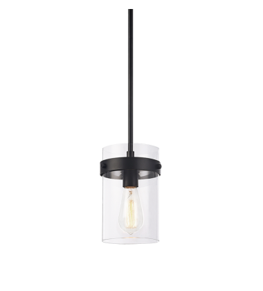  60 Watt Medium E26  Black Metal Pendant (C78401BK) - Matteo