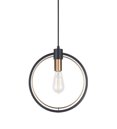  60 Watt Medium E26  Black Metal Pendant (C78601BK) - Matteo