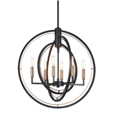 40 Watt Candelabra E12  Black Metal Pendant (C78606BK) - Matteo