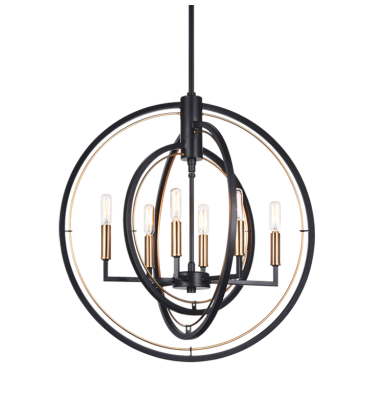 40 Watt Candelabra E12 Black Metal Pendant (C78606BK) - Matteo 40 Watt Candelabra E12 Black Metal Pendant (C78606BK) - Matteo