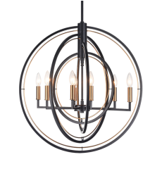  40 Watt Candelabra E12  Black Metal Pendant (C78608BK) - Matteo