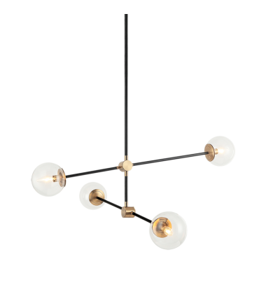  4 x 40W Candelabra Base-E12 120V Aged Gold Brass Metal Chandelier (C78714AGCL) - Matteo