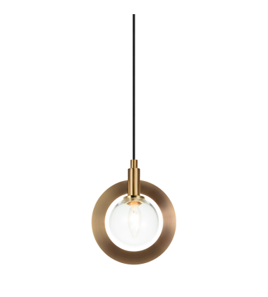  25 Watt Candelabra E12  Aged Gold Brass Metal Pendant (C80701AGCL) - Matteo