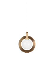  25 Watt Candelabra E12  Aged Gold Brass Metal Pendant (C80701AGOP) - Matteo