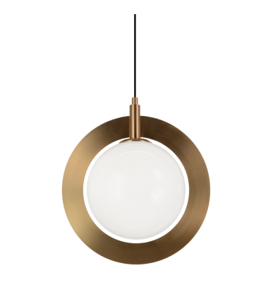  60 Watt Medium E26  Aged Gold Brass Metal Pendant (C80711AGOP) - Matteo