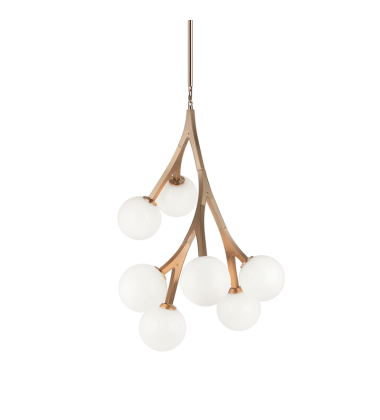  40 Watt Candelabra E12  Aged Gold Brass Metal Chandelier (C81507AGOP) - Matteo