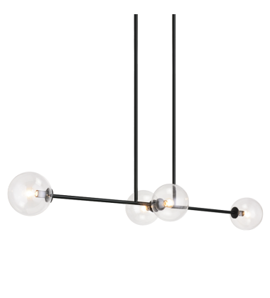  40 Watt Candelabra E12   Metal Pendant (C81704BKCL) - Matteo