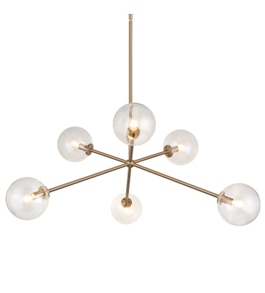  40 Watt Candelabra E12   Metal Pendant (C81706AGCL) - Matteo