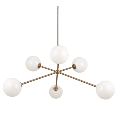  40 Watt Candelabra E12  Aged Gold Brass Metal Chandelier (C81706AGOP) - Matteo