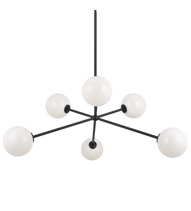  40 Watt Candelabra E12  Black Metal Chandelier (C81706BKOP) - Matteo