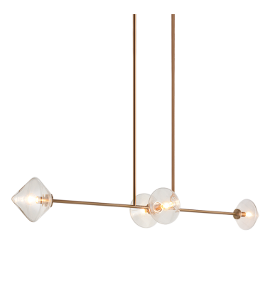  40 Watt Candelabra E12  Aged Gold Brass Metal Pendants (C81744AGCL) - Matteo