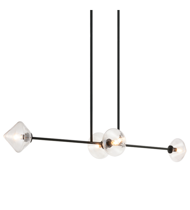  40 Watt Candelabra E12  Black Metal Pendants (C81744BKCL) - Matteo