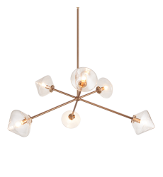  40 Watt Candelabra E12  Aged Gold Brass Metal Pendants (C81746AGCL) - Matteo