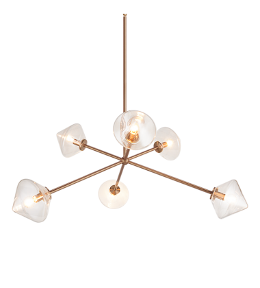  40 Watt Candelabra E12  Aged Gold Brass Metal Pendants (C81746AGCL) - Matteo