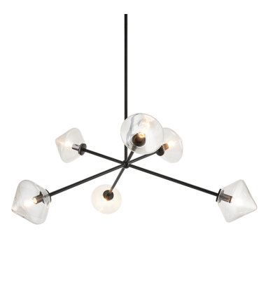  40 Watt Candelabra E12  Black Metal Pendants (C81746BKCL) - Matteo