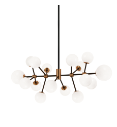  5 Watt LED G9  Aged Gold Brass Metal Chandelier (C83016AGOP) - Matteo
