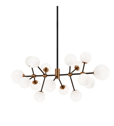  5 Watt LED G9  Aged Gold Brass Metal Chandelier (C83016AGOP) - Matteo