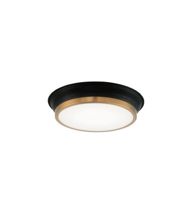 20 Watt LED Black + Aged Gold Brass Metal Ceiling Mount (M11201BKAG) - Matteo  20 Watt LED Black + Aged Gold Brass Metal Ceiling Mount (M11201BKAG) - Matteo
