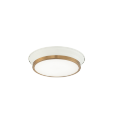  20 Watt LED White + Aged Gold Brass Metal Ceiling Mount (M11201WHAG) - Matteo
