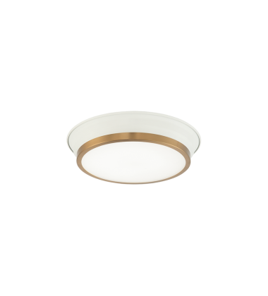  20 Watt LED White + Aged Gold Brass Metal Ceiling Mount (M11201WHAG) - Matteo