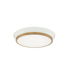  20 Watt LED White + Aged Gold Brass Metal Ceiling Mount (M11202WHAG) - Matteo