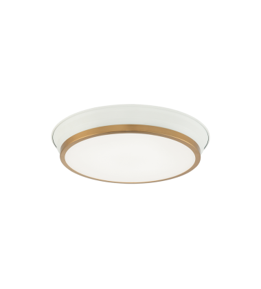  20 Watt LED White + Aged Gold Brass Metal Ceiling Mount (M11202WHAG) - Matteo