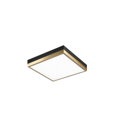 20 Watt LED Black + Aged Gold Brass Metal Flush Mounts (M11411BKAG) - Matteo  20 Watt LED Black + Aged Gold Brass Metal Flush Mounts (M11411BKAG) - Matteo