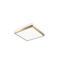  20 Watt LED White + Aged Gold Brass Metal Flush Mounts (M11411WHAG) - Matteo
