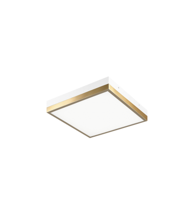 20 Watt LED White + Aged Gold Brass Metal Flush Mounts (M11411WHAG) - Matteo 20 Watt LED White + Aged Gold Brass Metal Flush Mounts (M11411WHAG) - Matteo