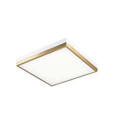  30 Watt LED White + Aged Gold Brass Metal Flush Mounts (M11414WHAG) - Matteo