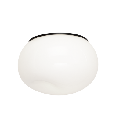  60 Watt Medium E26  Black Metal Flush Mounts (M14021BKOP) - Matteo