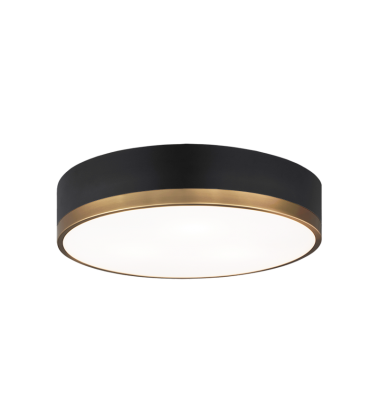 60 Watt Medium E26  Black & Aged Gold Brass Metal Ceiling Mount (M14303BKAG) - Matteo