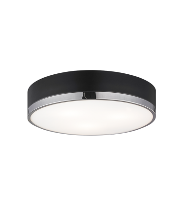  60 Watt Medium E26  Black & Chrome Metal Ceiling Mount (M14303BKCH) - Matteo