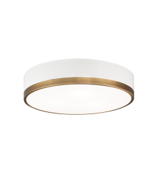 60 Watt Medium E26 White & Aged Gold Brass Metal Ceiling Mount (M14303WHAG) - Matteo 60 Watt Medium E26 White & Aged Gold Brass Metal Ceiling Mount (M14303WHAG) - Matteo